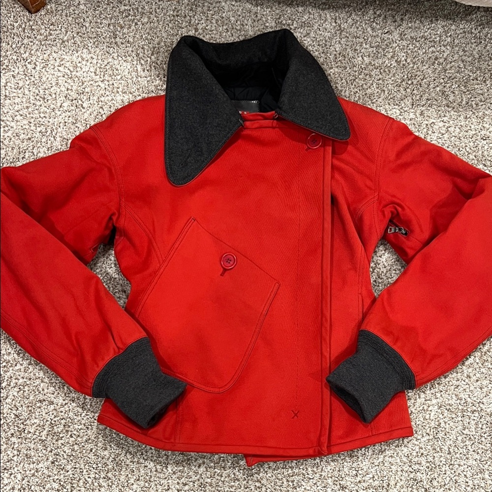 PRADA Red and Black Quilted Jacket